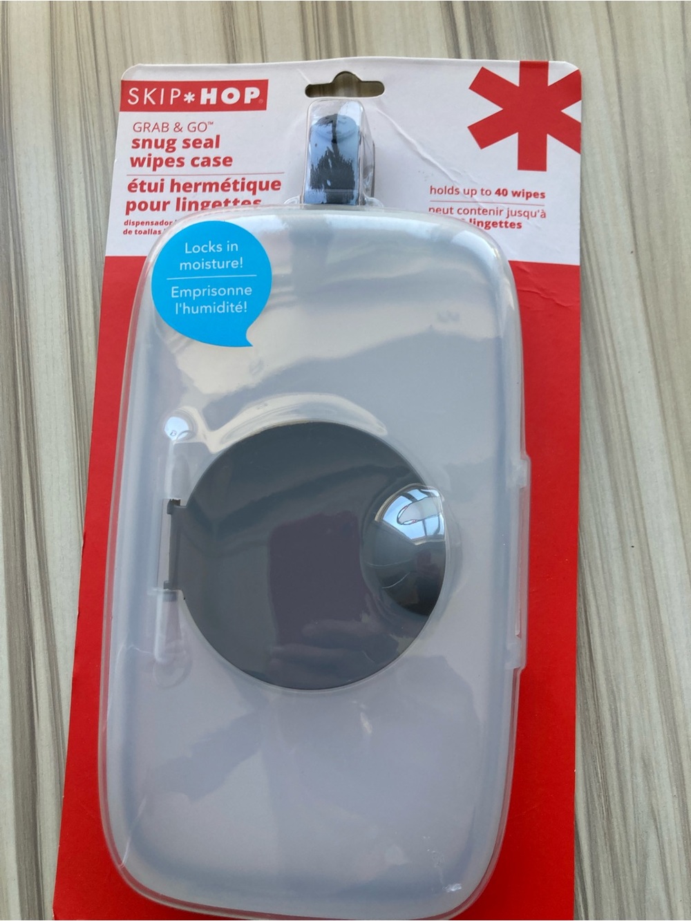 Skip Hop Gray and Black Wipes Case with Clip